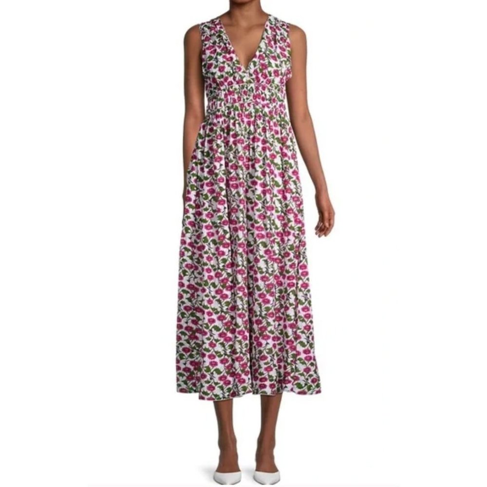 Roller Rabbit Floral Print Sleeveless Maxi Dress Sz M NWOT